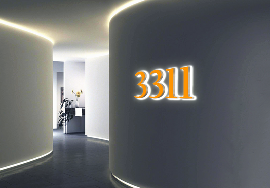 3311 - 3D metal backlit house number sign